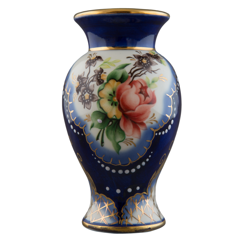 Фарфоровая ваза Ландыш кобальт