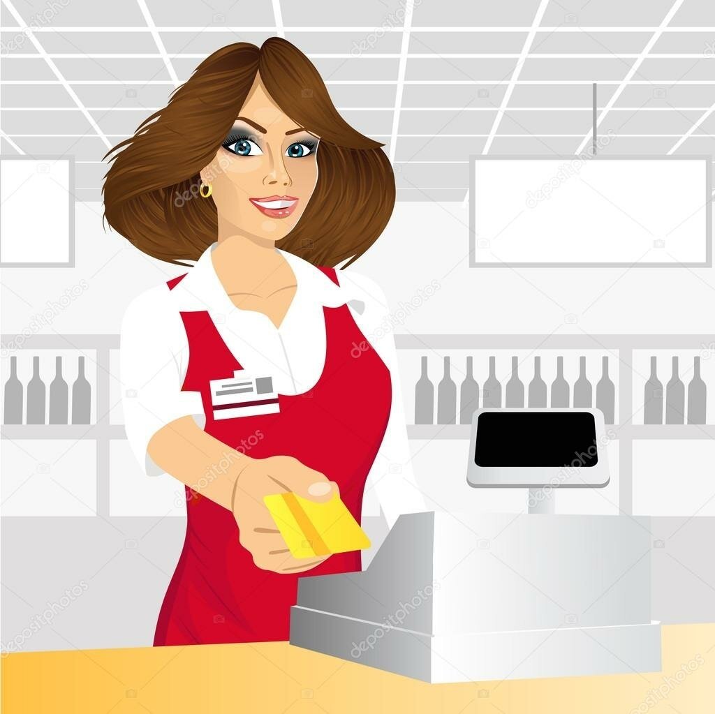 Кассир иллюстрация