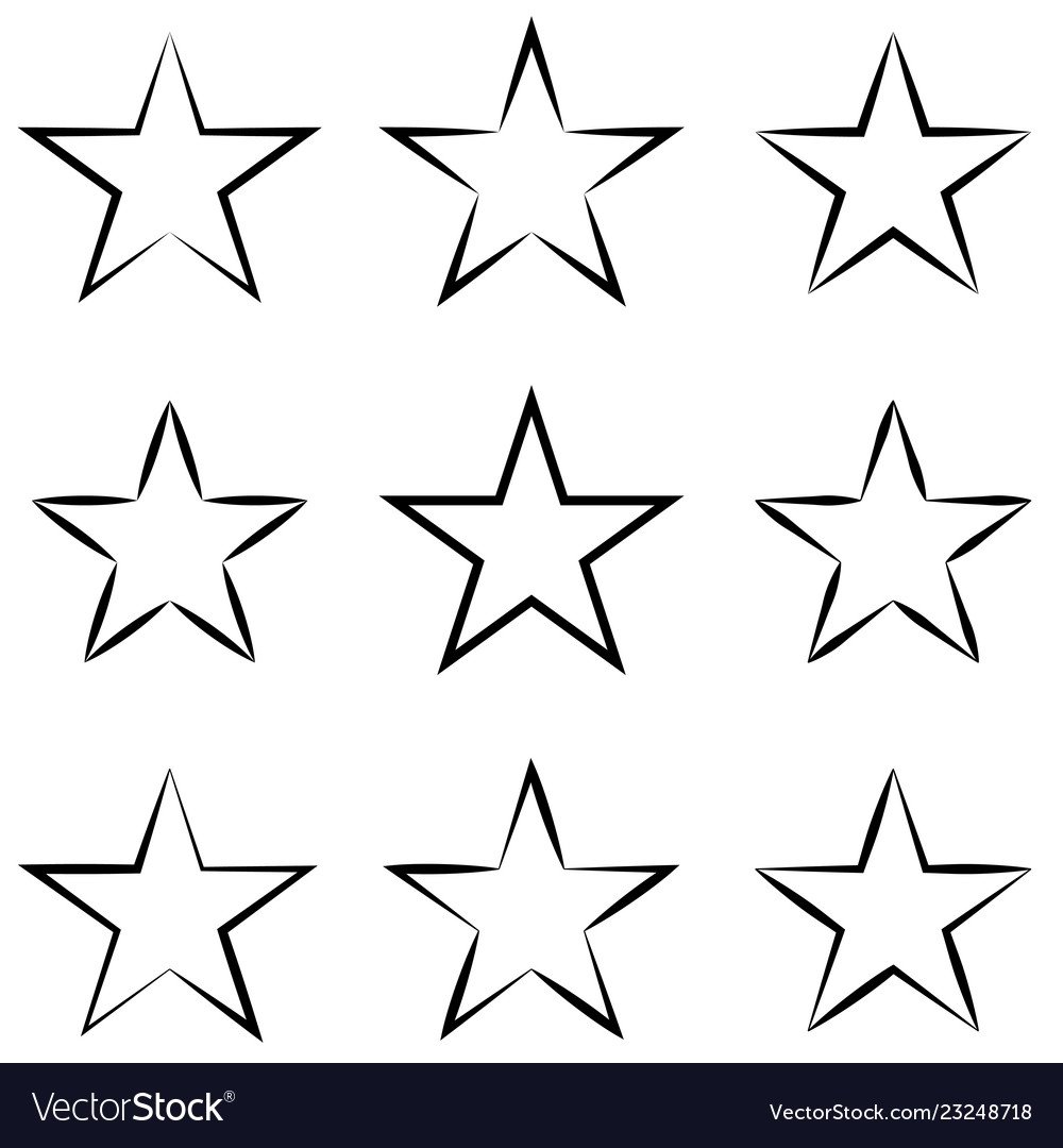 Начерченные звезды разных форм