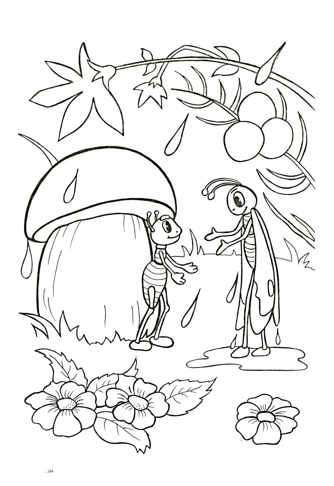 Картина из мультика Стрекоза и муравей