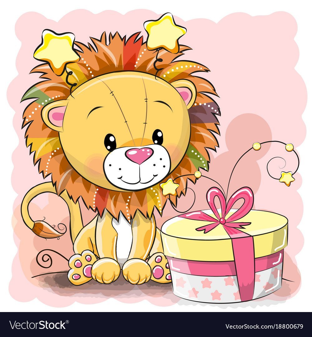 Львенок открытка