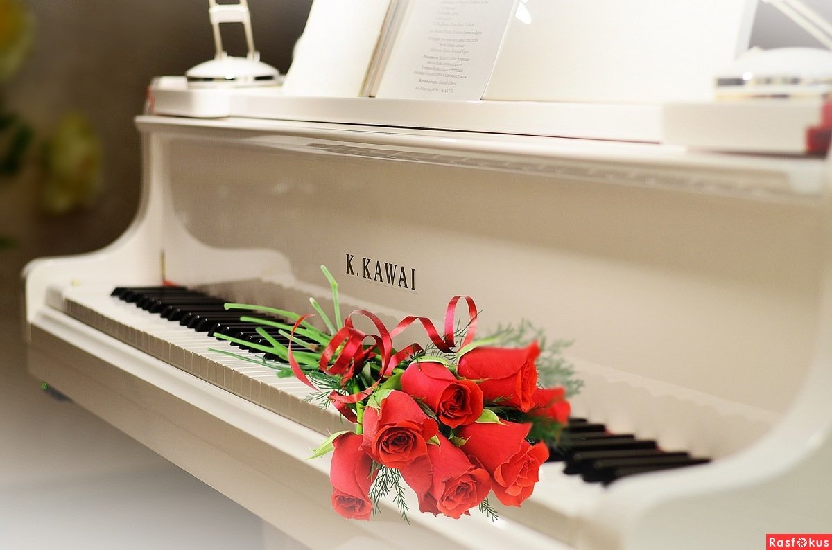 Рояль цветы