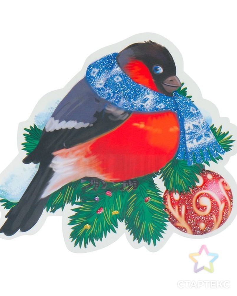 Снегирь на прозрачном фоне