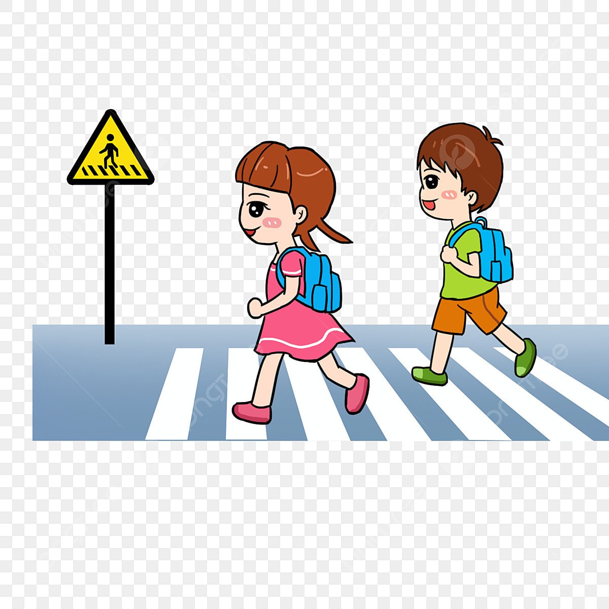 Городской пейзаж с пешеходным переходом