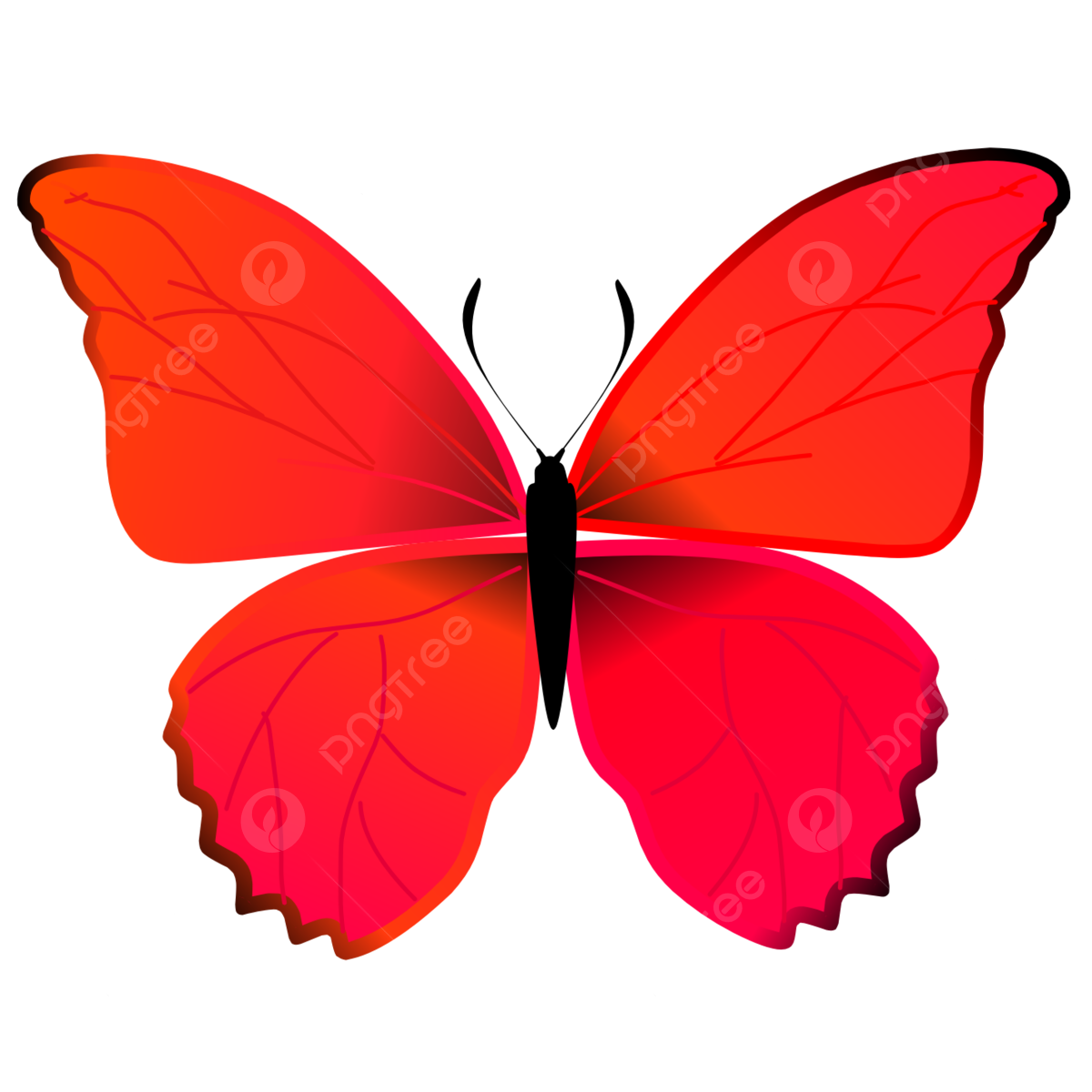 Красная бабочка иконка