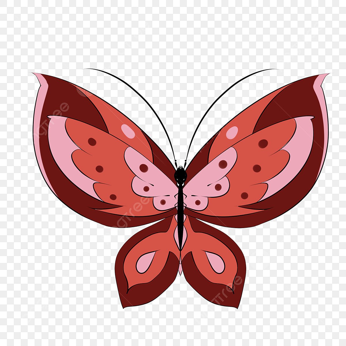 Красная бабочка картинка для детей