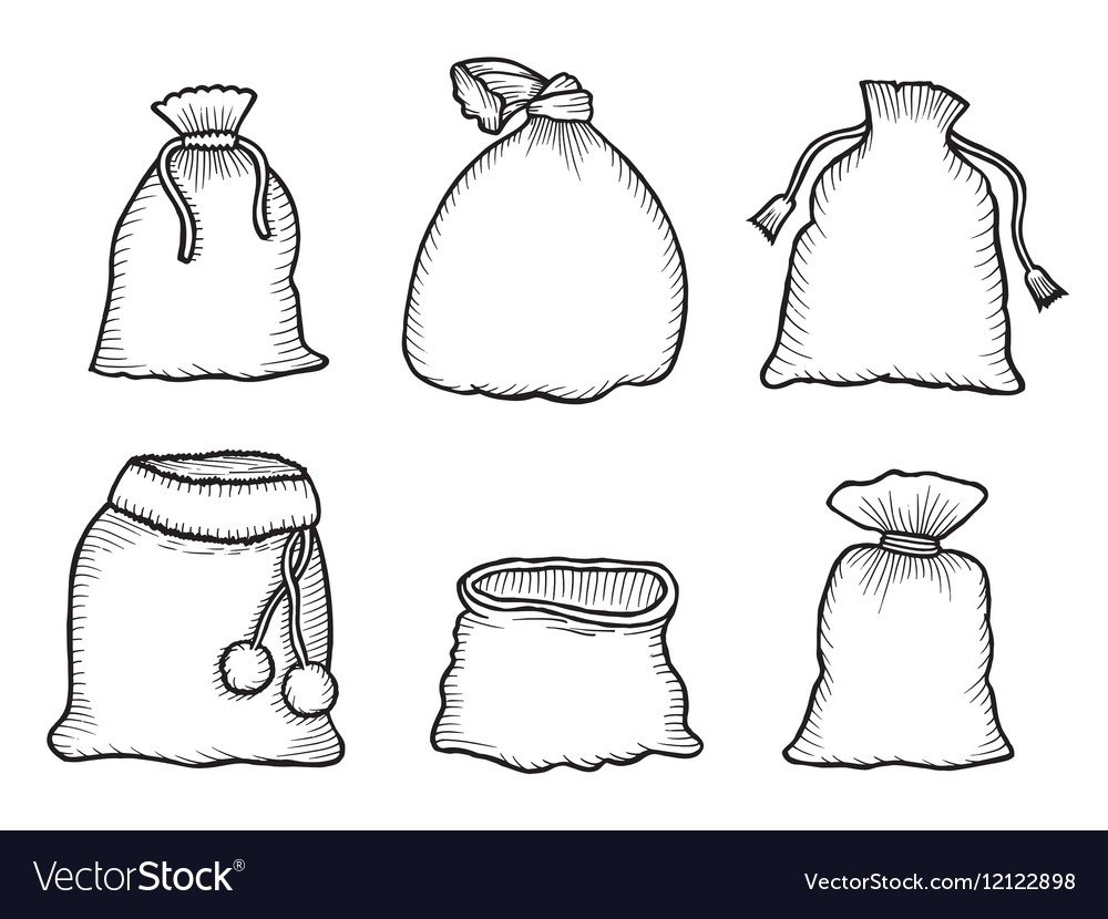 Мешок Деда Мороза на голубом фоне