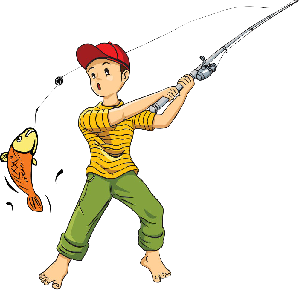 Рыбалка для детей на прозрачном фоне