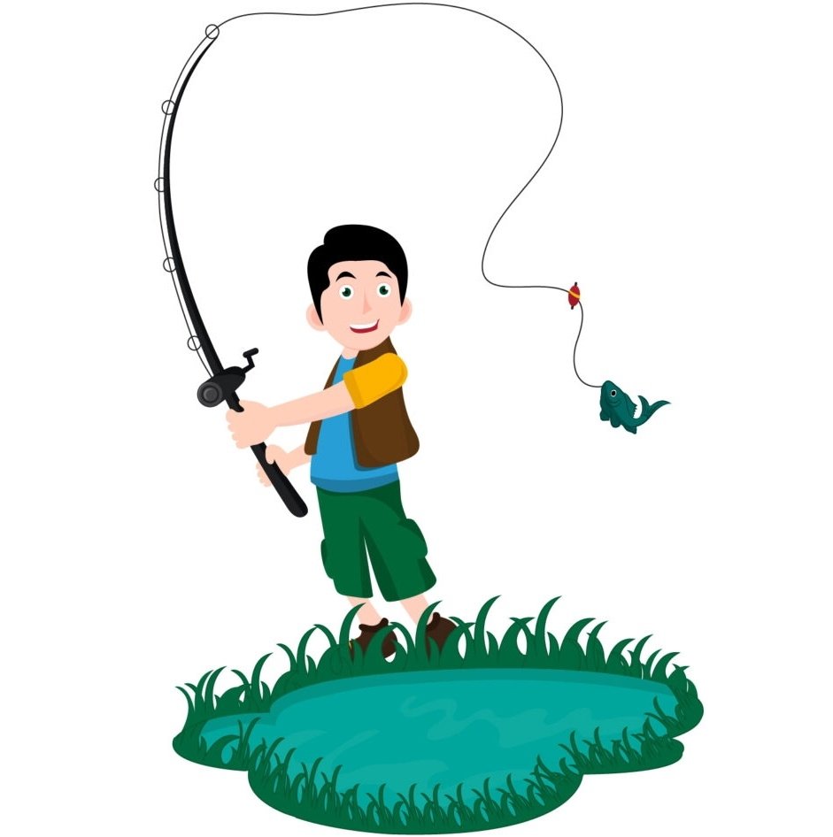 Рыбак с удочкой