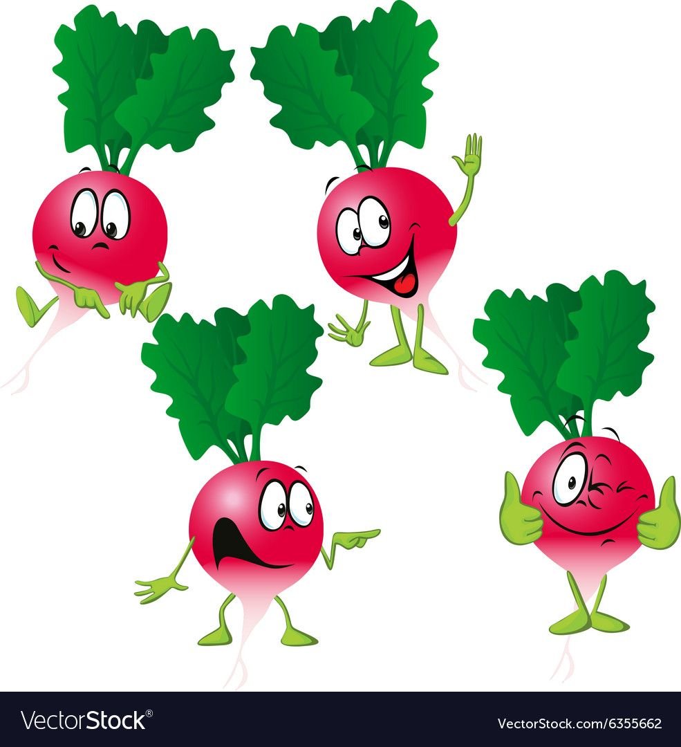 Мультяшные овощи редиска