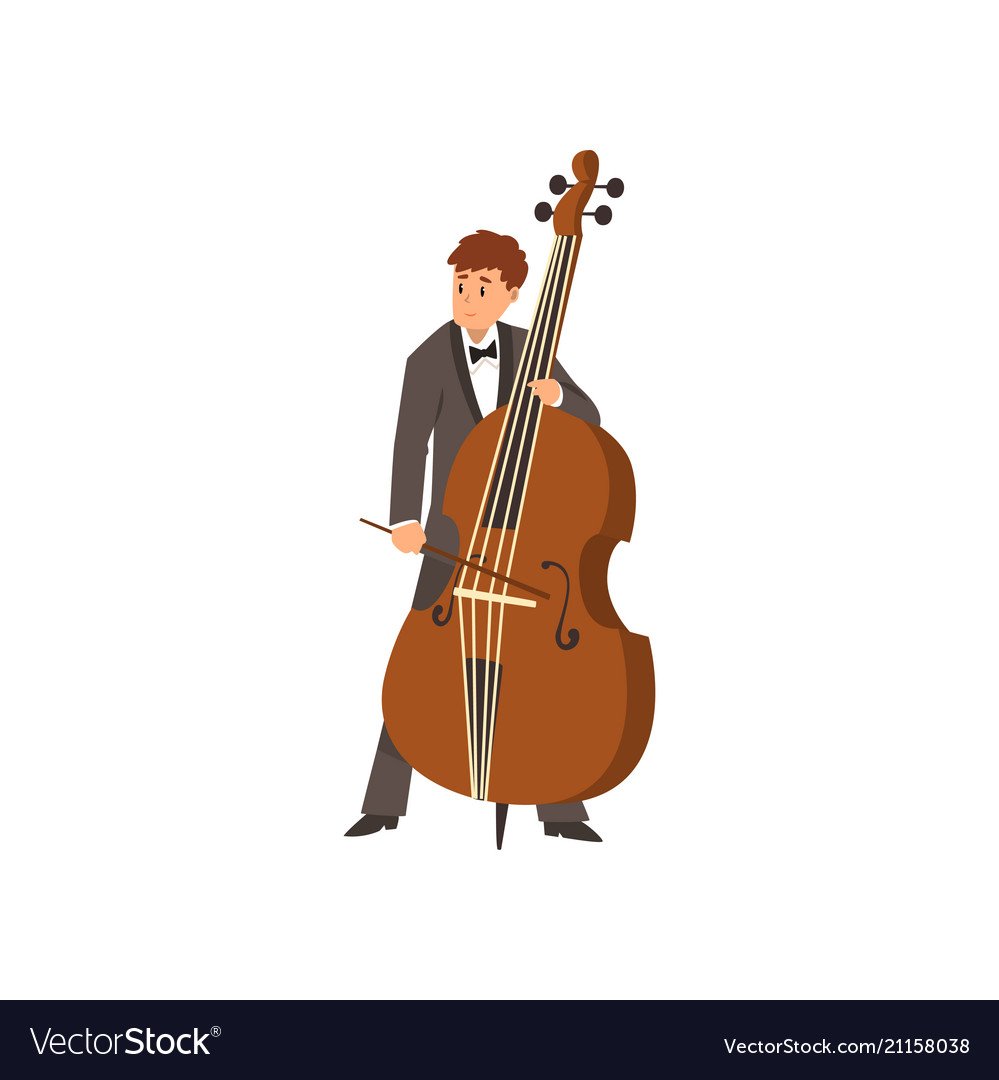 Виолончелист на белом фоне