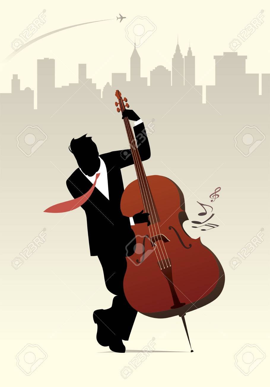 Виолончель акварель