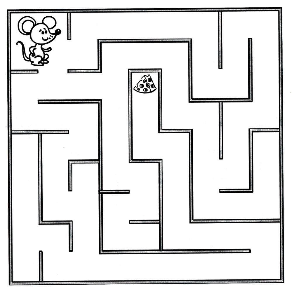 Лабиринт черно белый для детей