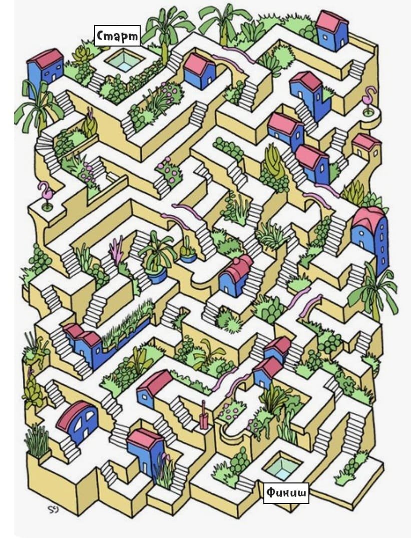 Лабиринт сложный квадратный