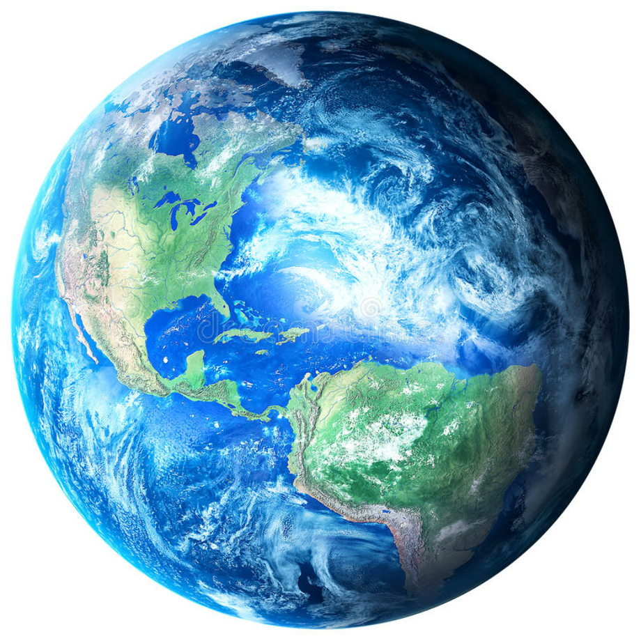 Земля из космоса на прозрачном фоне