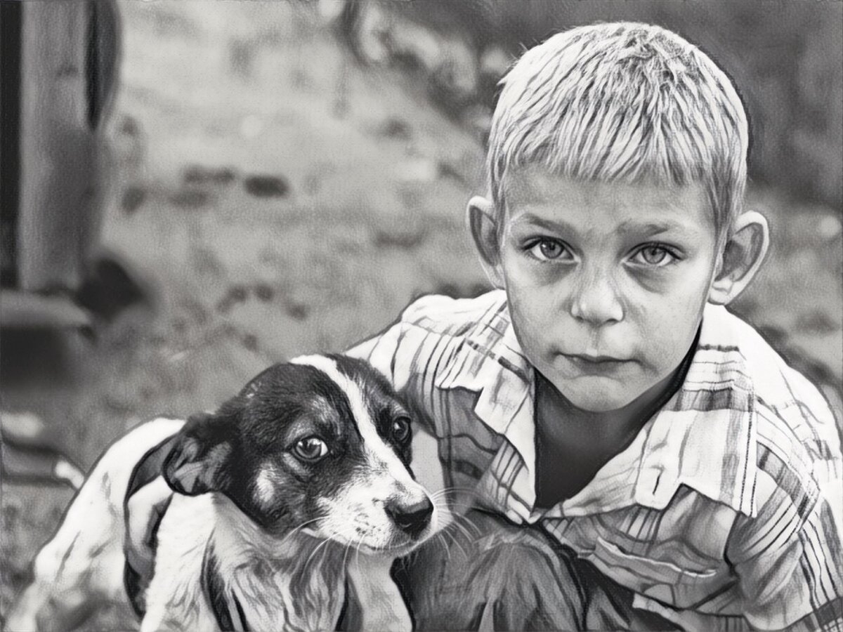Мальчик с собакой