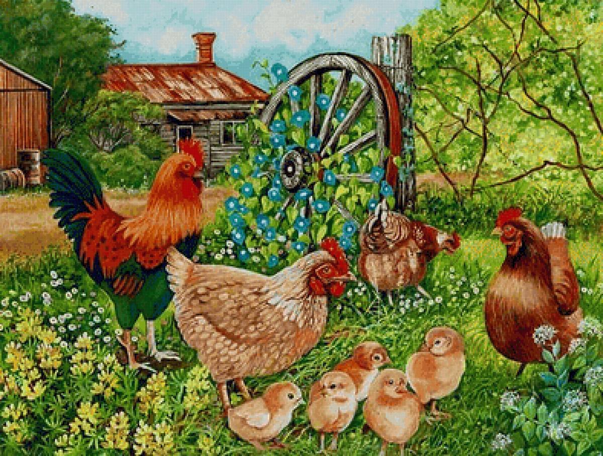 Петушок с семьей. (По к.д. Ушинскому)