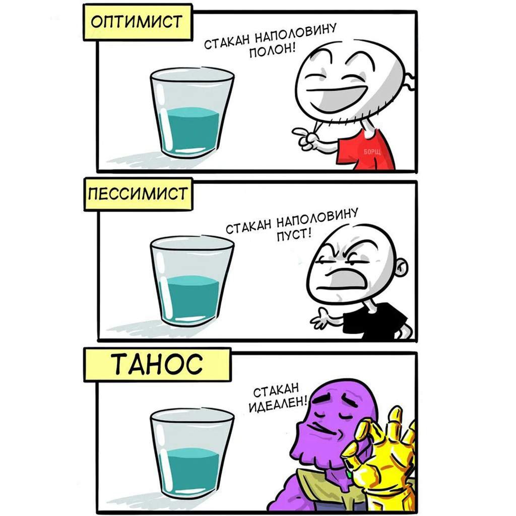 Стакан на половину полон или наполовину пуст