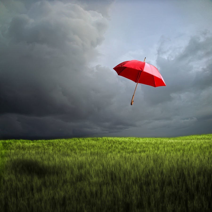 Улетающий зонт