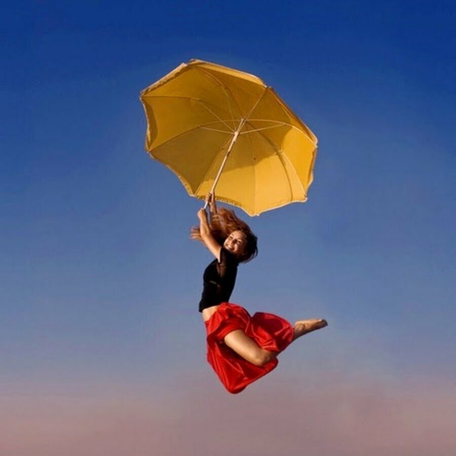 Улетающий зонт