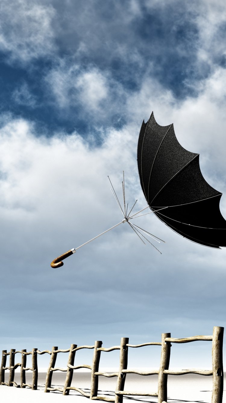 Улетающий зонт