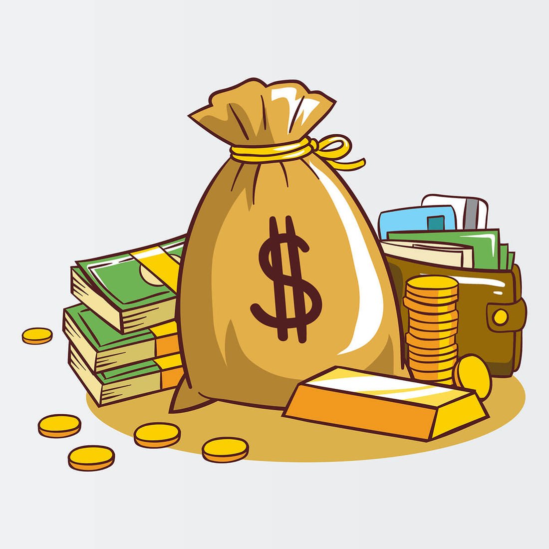 Мешок с деньгами арт