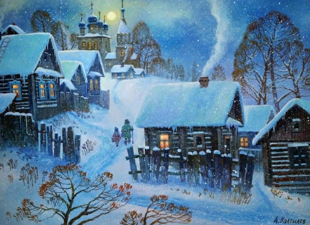 Художник Артур Костылев картины зима