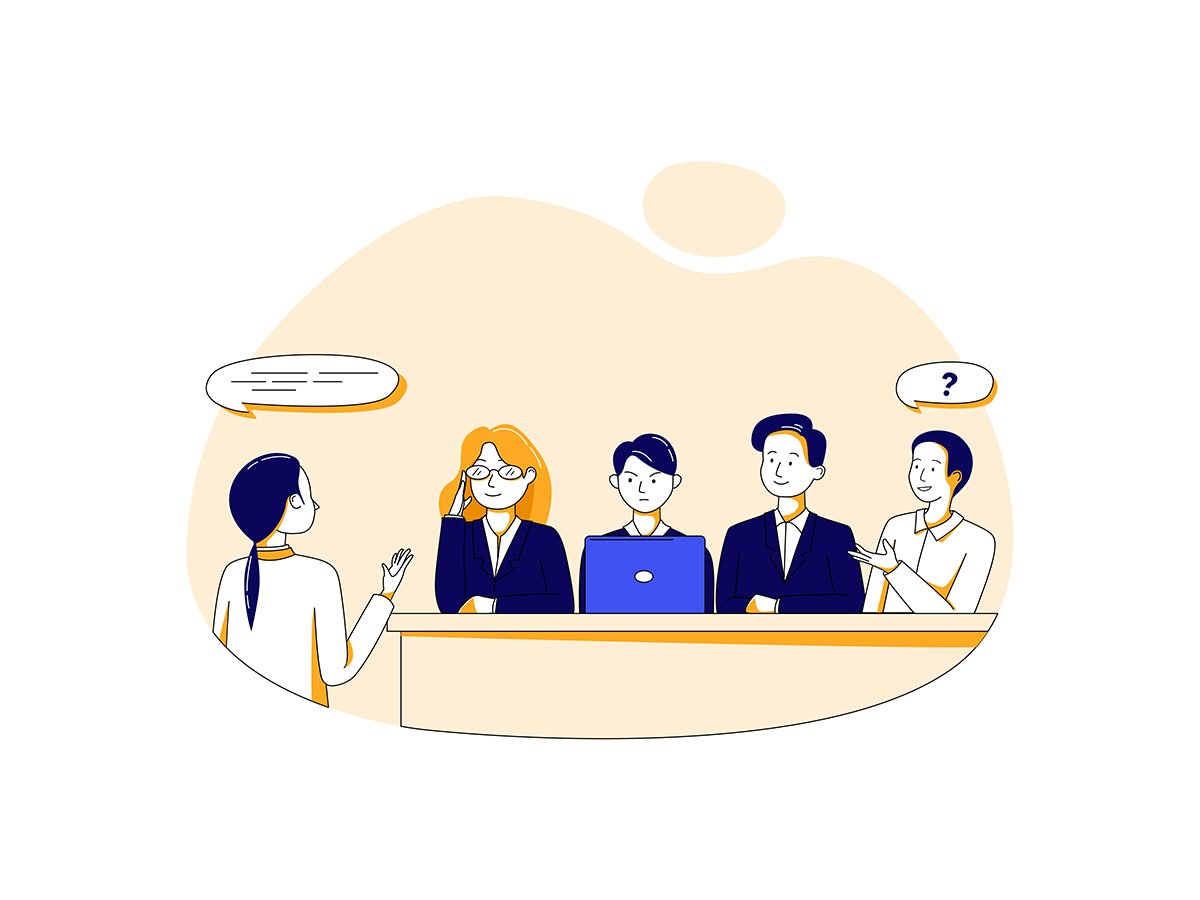 Концептуальные иллюстрации собеседование