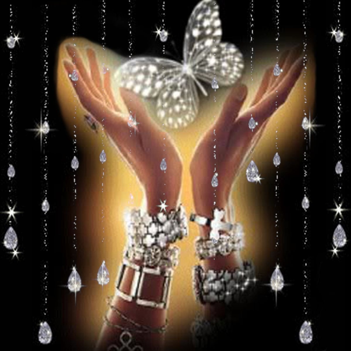 Бабочка на ладони анимация