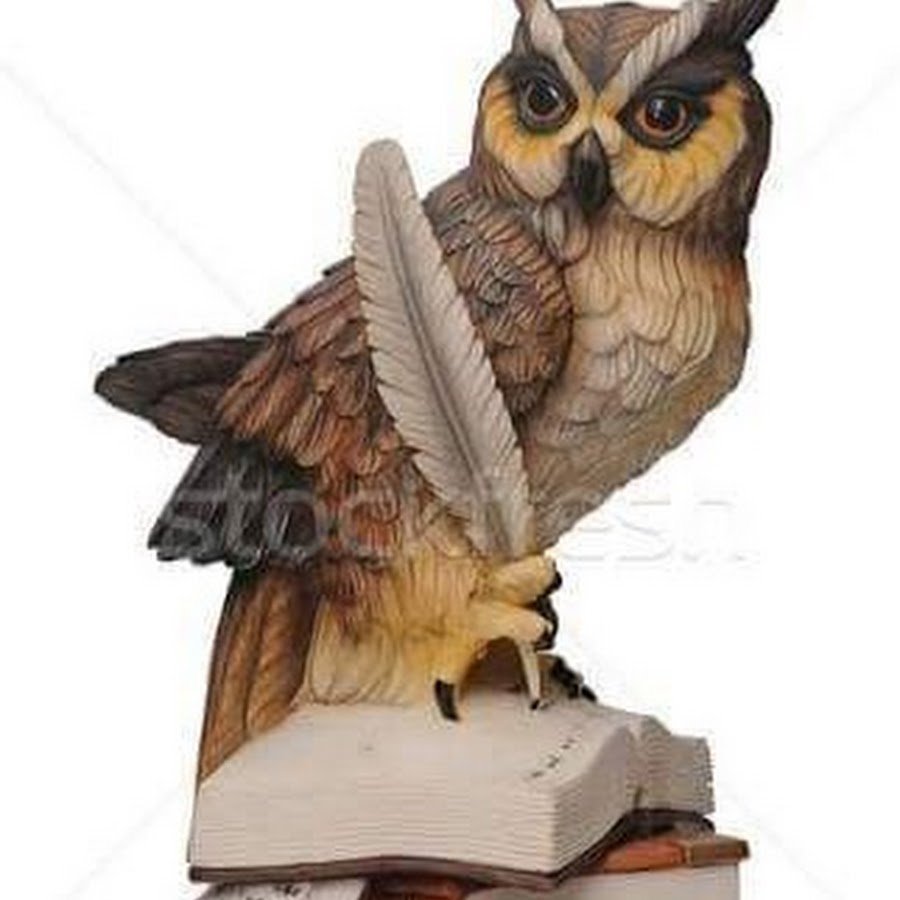 Сова с пером и книгой