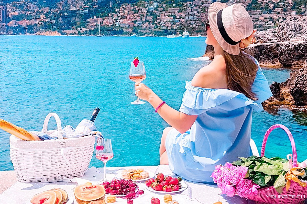 Италия море пляж девушка