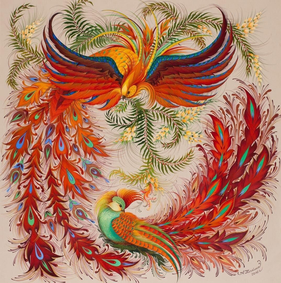 Райские птицы живопись