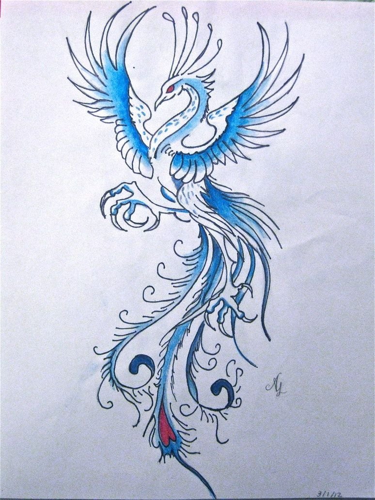 Феникс птица счастья тату