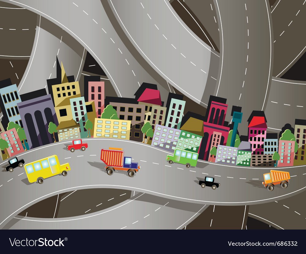 Мультяшный город машинок