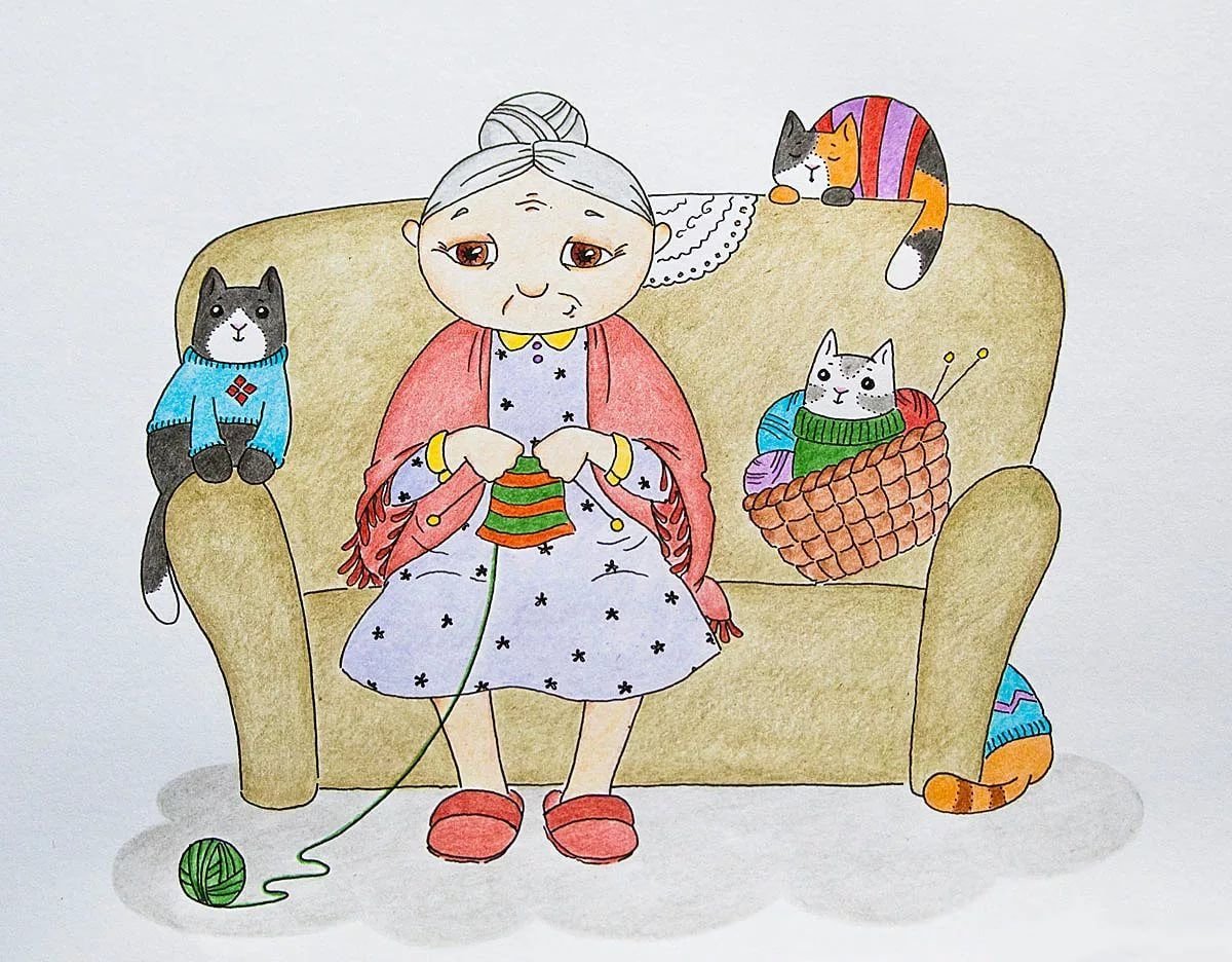 Бабушка рисунок