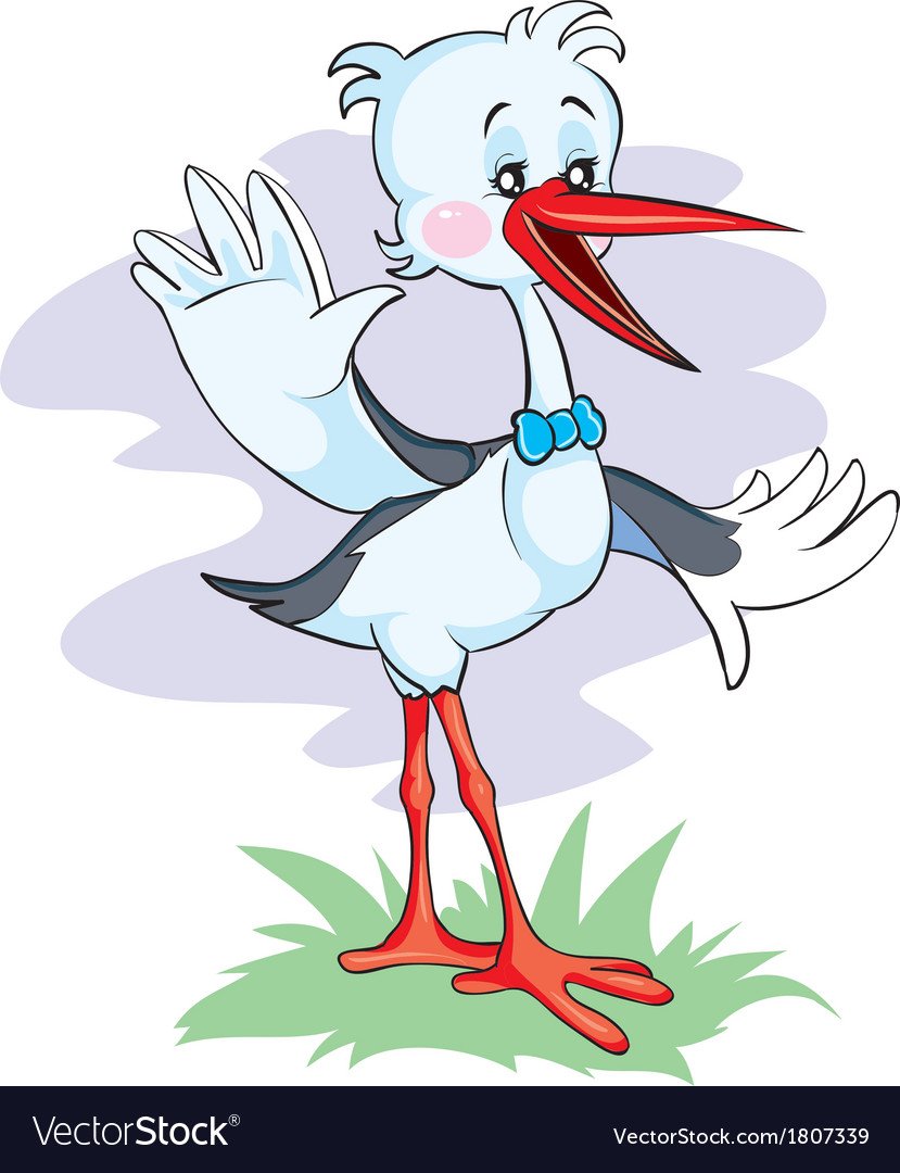 Аистенок мультяшный