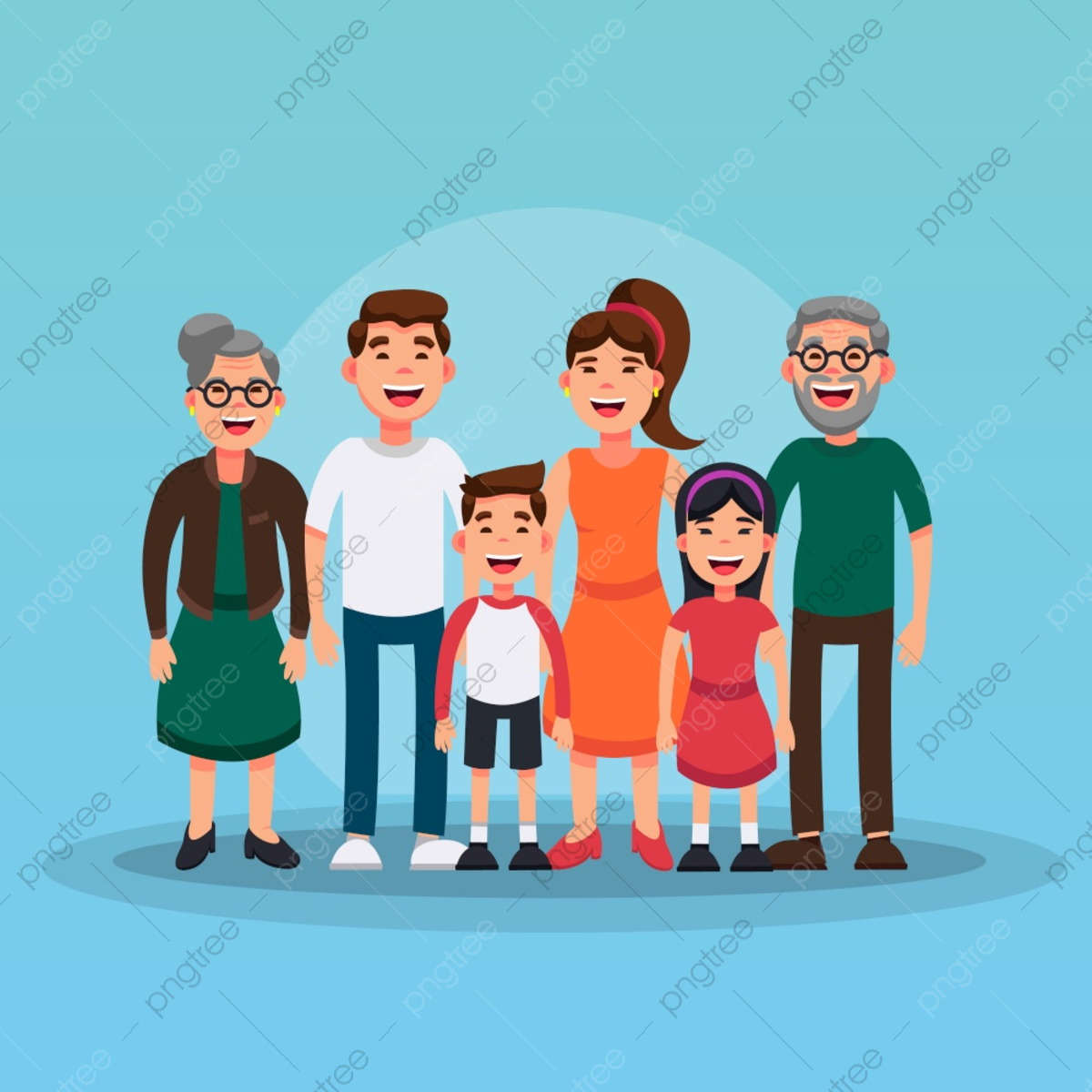 Семья в стиле флэт