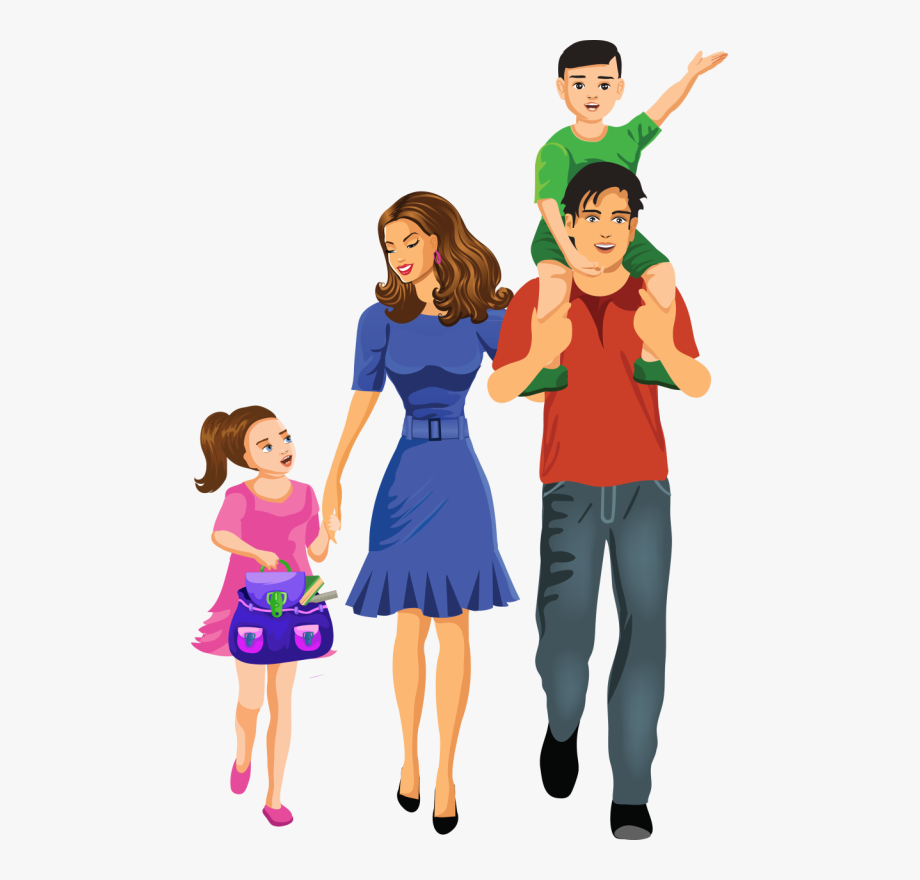 Семья на прозрачном фоне
