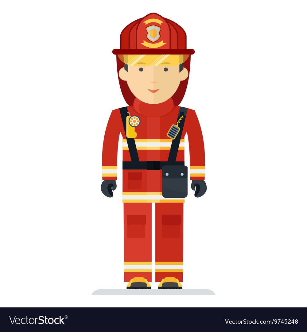 Рисовать пожарного который тушит пожар