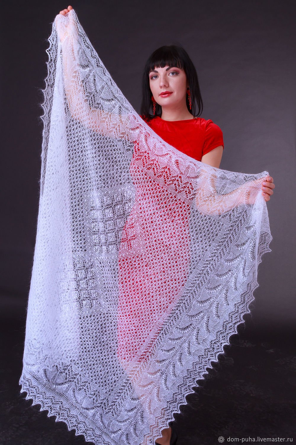 Оренбургский пуховый платок паутинка