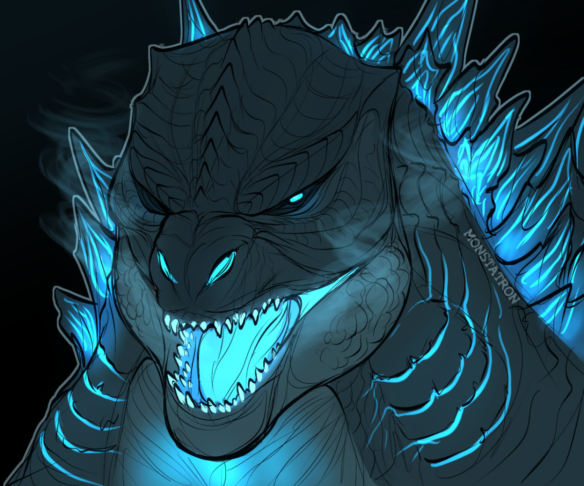 Годзилла черно белый