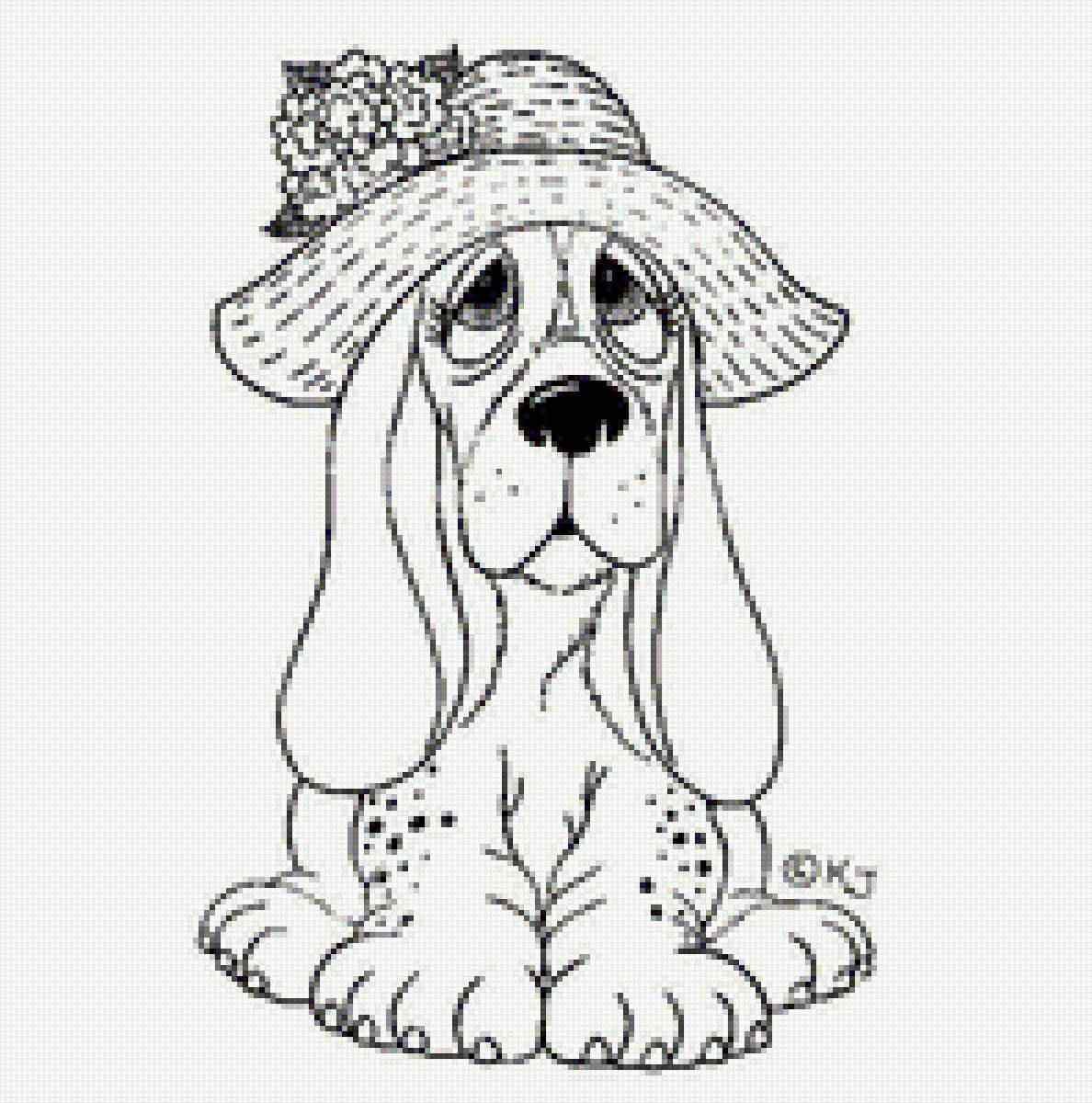 Щенок. Раскраска