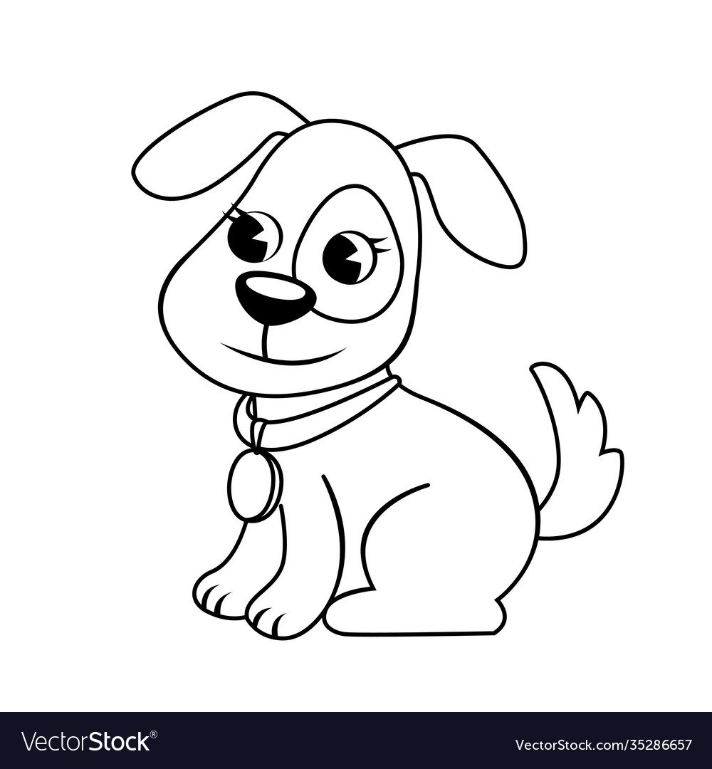 Собака раскраска для детей