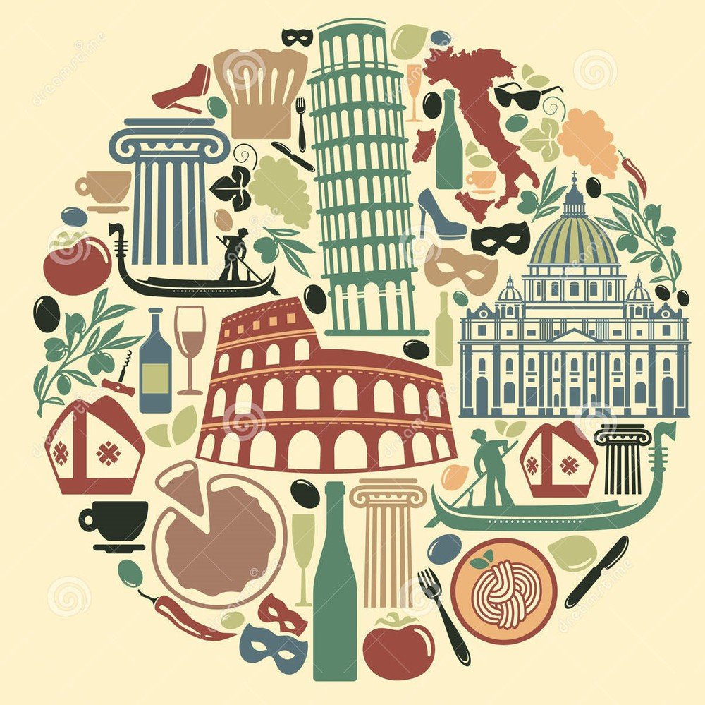 Территория Италии на белом фоне