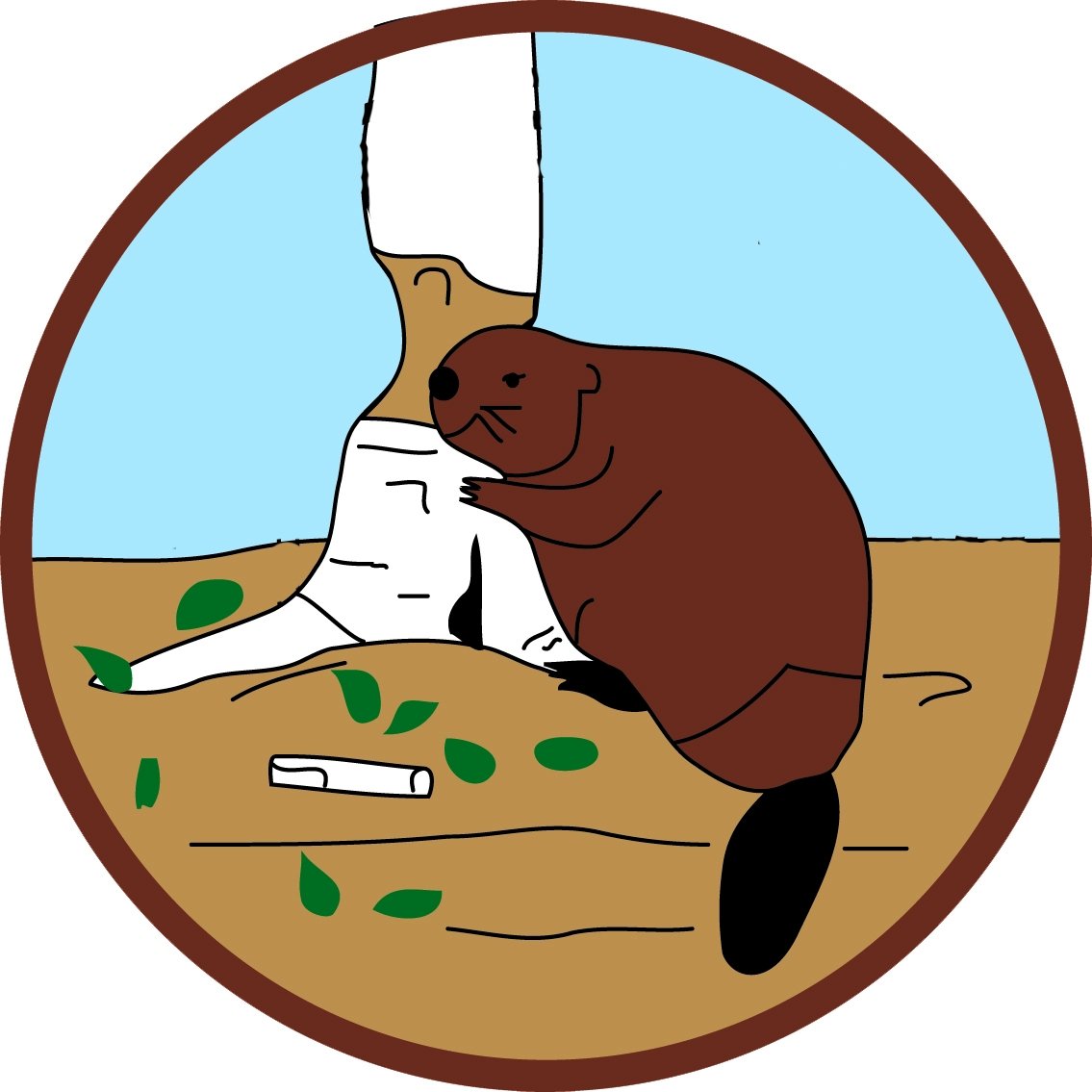 Бобер с плакатом