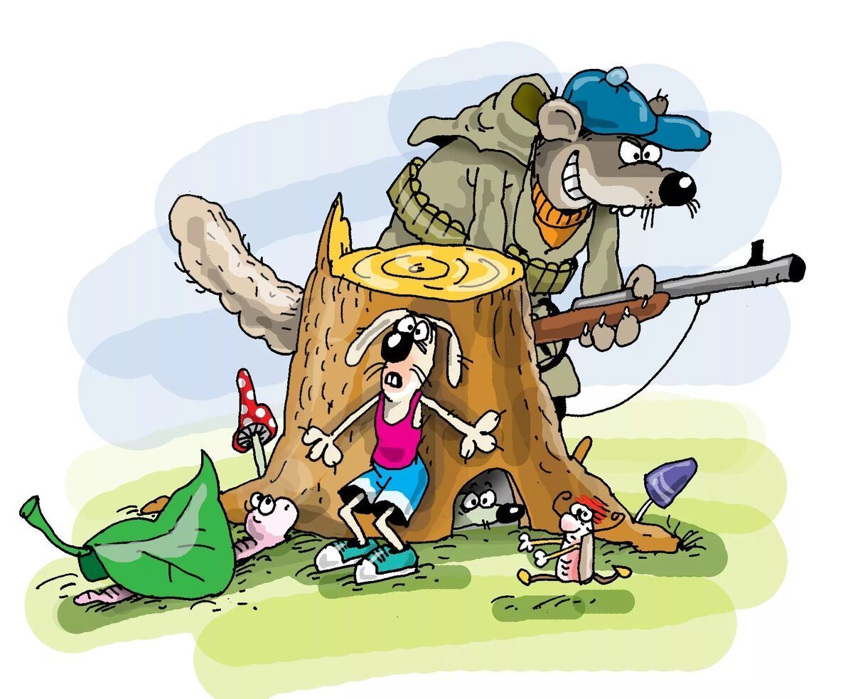 Охотник карикатура