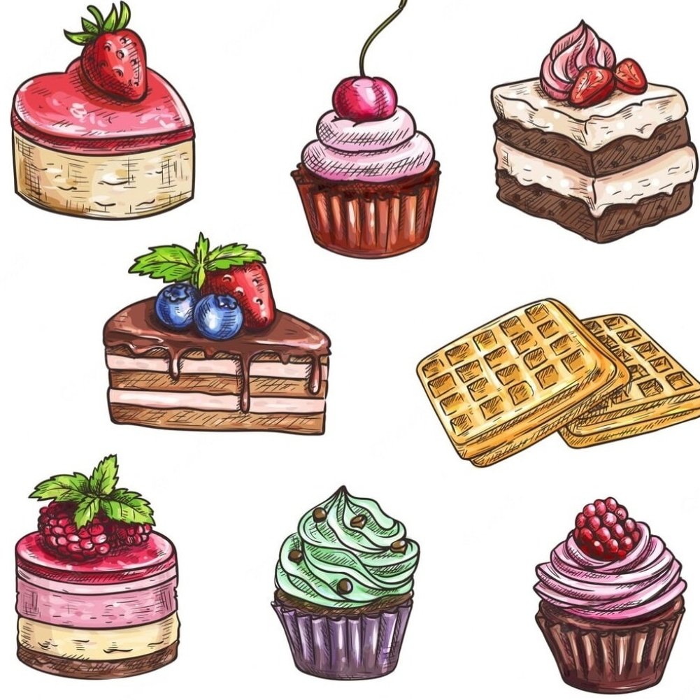 Стикеры с десертами для скрапбукинга