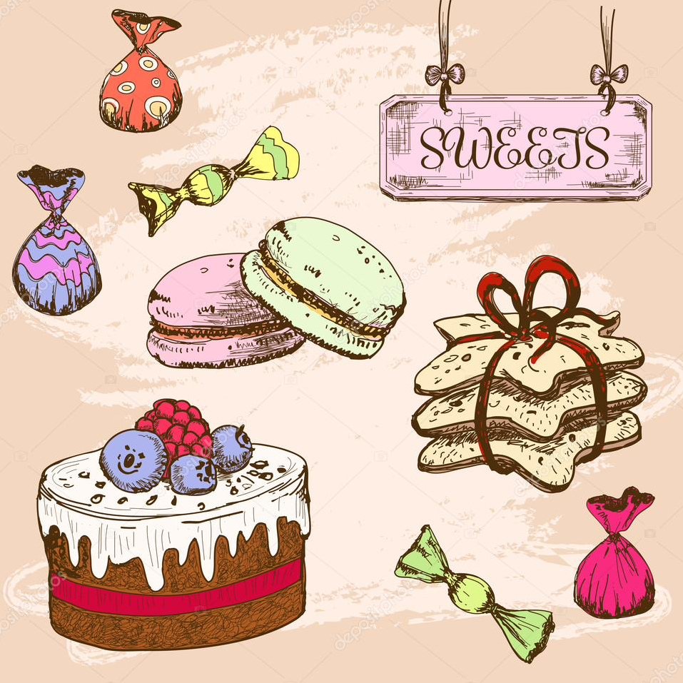 Рисунки на тему кондитерские изделия