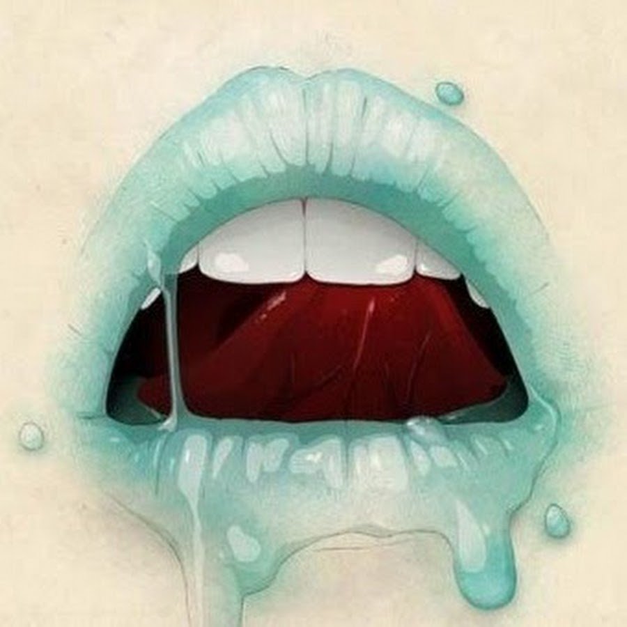 Рот с языком арт