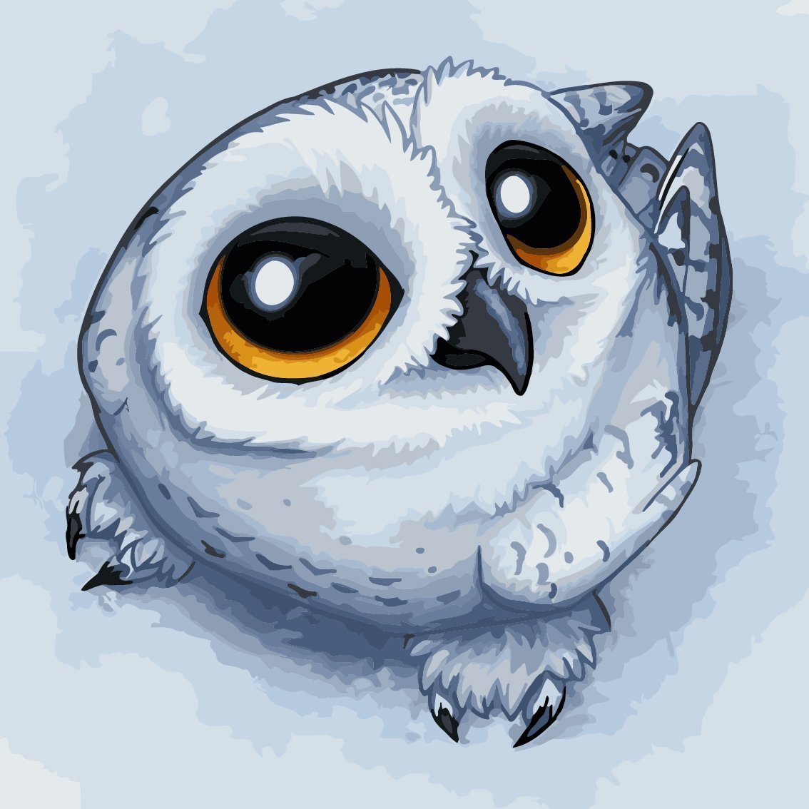 Сова в мультяшном стиле